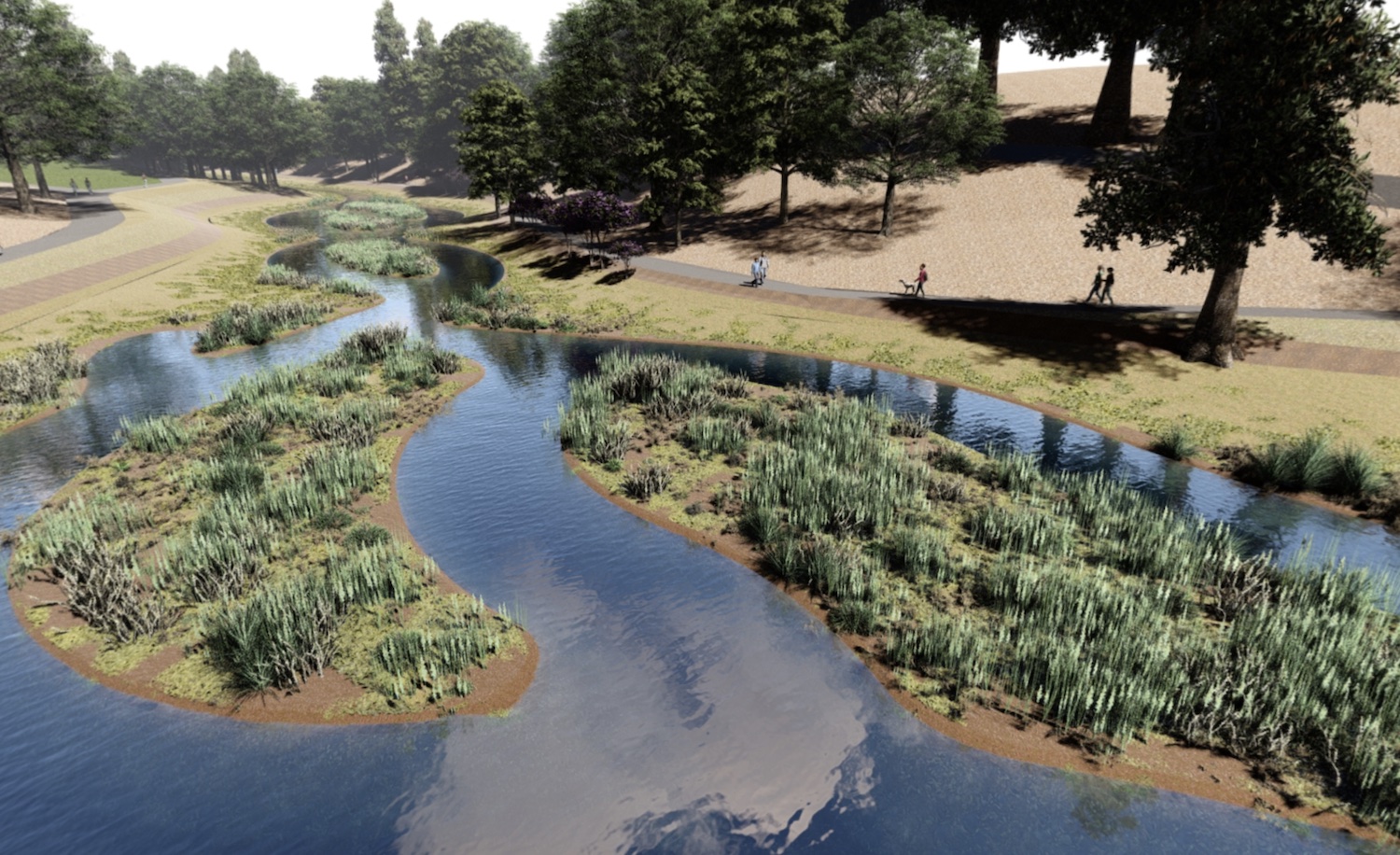Rendering of Arboretum Waterway improvements