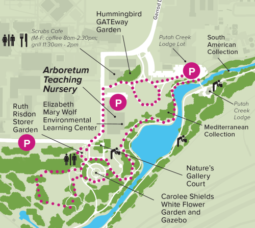 Hummingbird garden area on the Arboretum map
